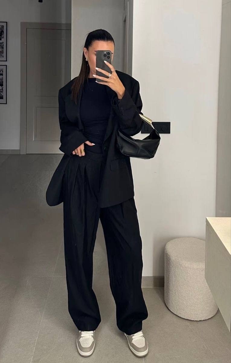 модные образы,брючный костюм,оверсайз костюм,уличный стиль