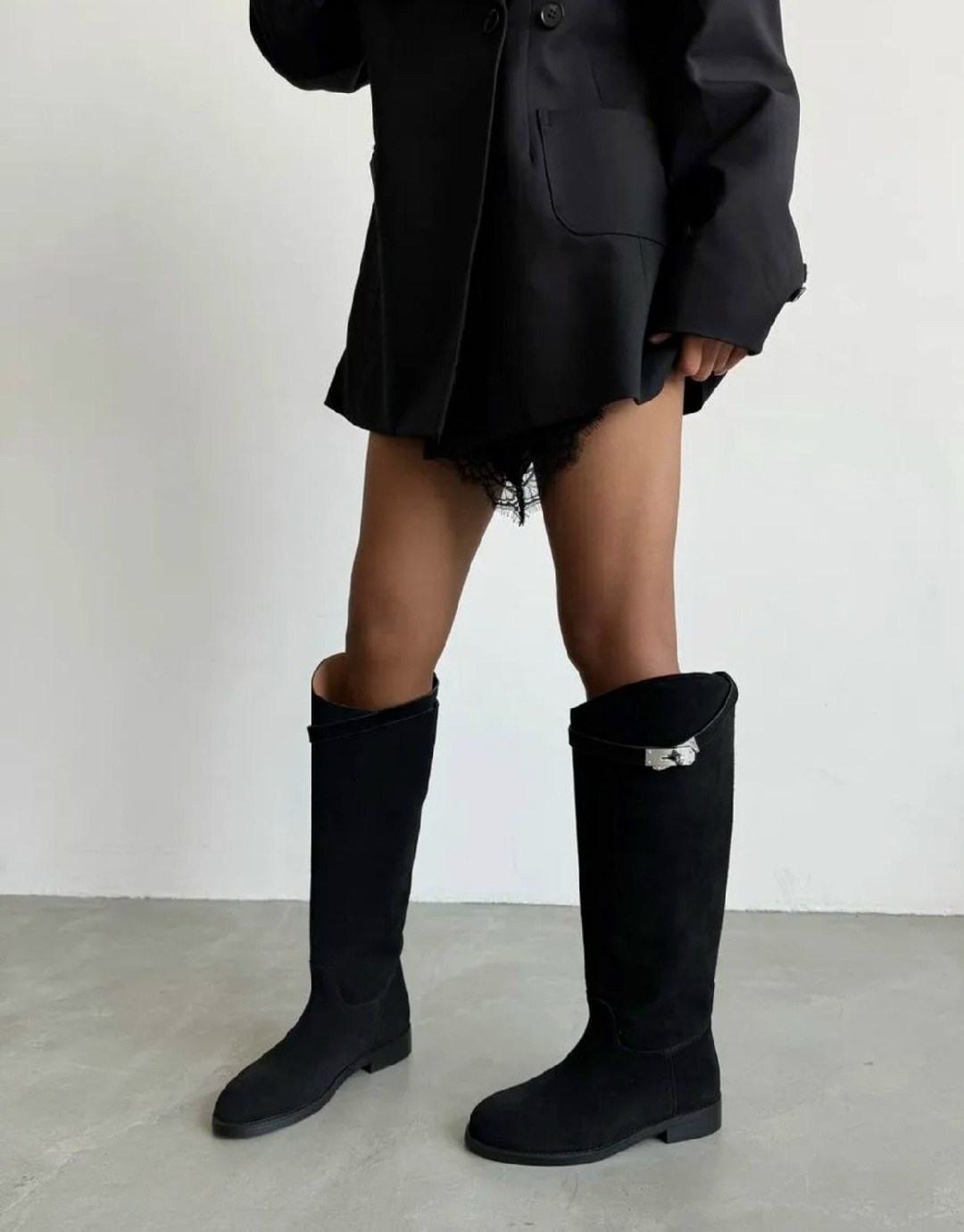 женские черные замшевые сапоги hermes jumping,сапоги hermes,женские сапоги hermes,замшевые сапоги,сапоги эрмес женские