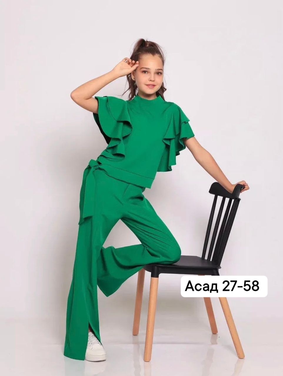 костюм брючный нарядный с воланами для подростка lemada brand,костюм брючный для девочки 128-134,костюм брючный для девочек,костюм брючный нарядный,костюм брючный