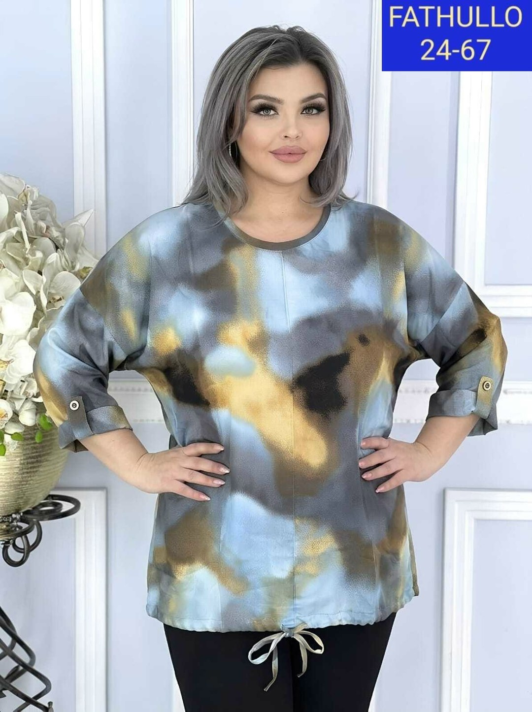 женская кофта,туника с длинным рукавом больших размеров aligu 275017169,туника большого размера 62-68,туника женская,