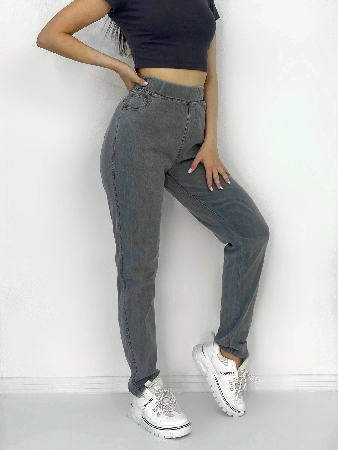 джеггинсы брюки,джинсы женские,джинсы баллоны женские,джинсы женские серые,джинсы серый графит мом фит