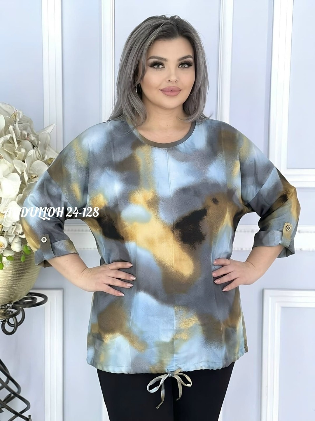 туника с длинным рукавом больших размеров aligu 275017169,женская блузка,блузка праздничная,блузка больших размеров,блузка нарядная больших размеров aligu 272132053
