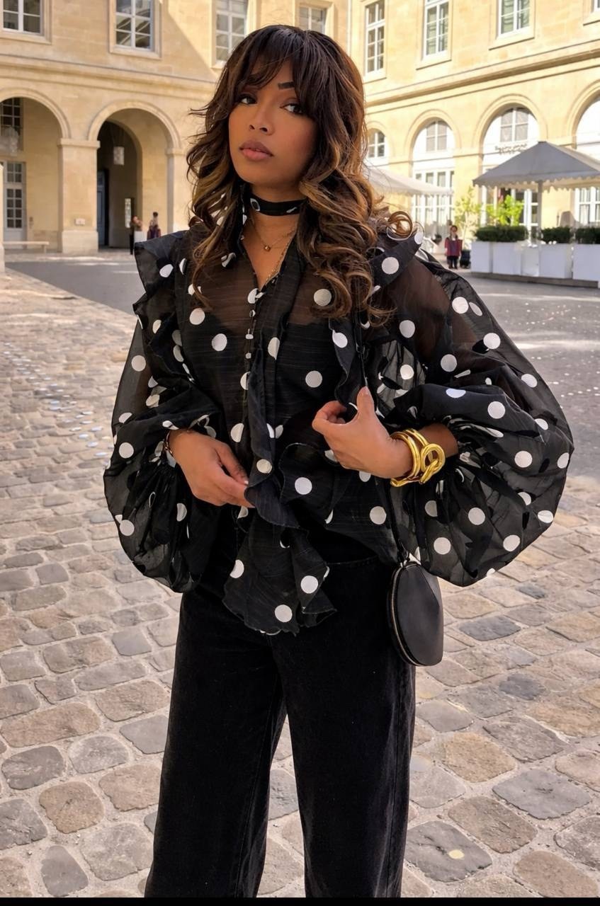 мода мод,блузка в горошек,элегантная блузка,модная блузка