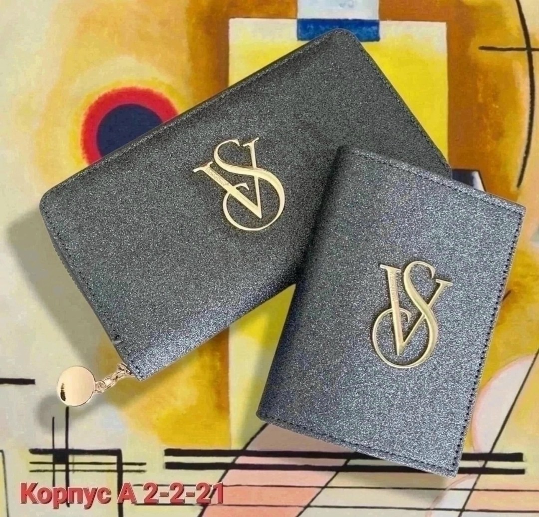 набор кошелек и обложка для паспорта женские,обложка на паспорт виктория сикрет,женские кошельки,кошелек обложка,набор кошелек