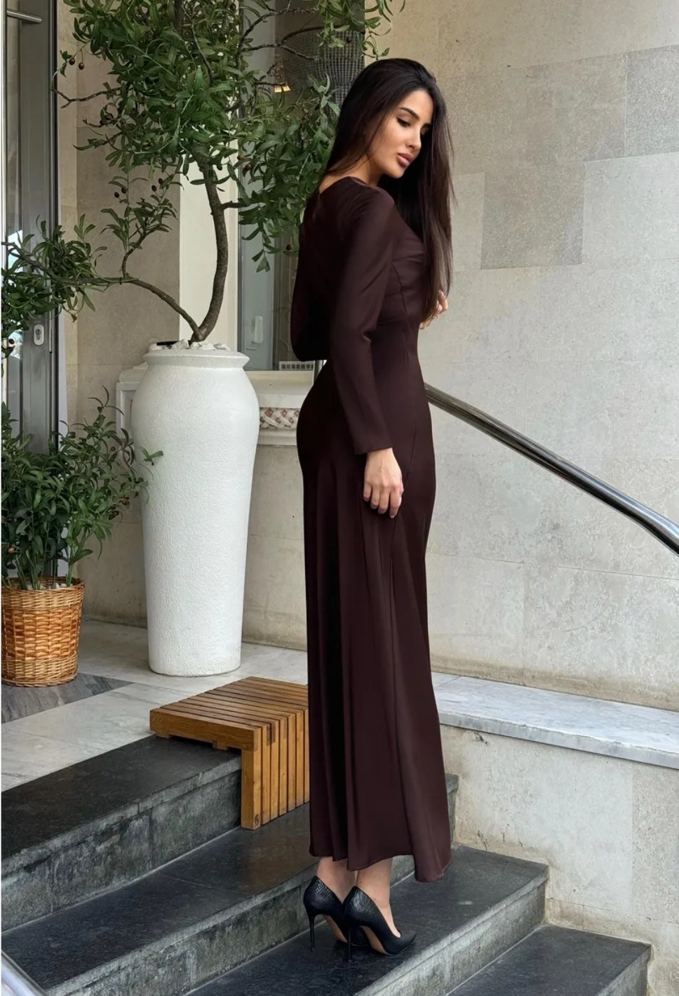 вечернее платье длинное,платье макси с рукавами фонариками на выпускной z'one 21 цвет черный,черное длинное платье,платье emberens осень-зима 2026 размер s черный,платья длинное