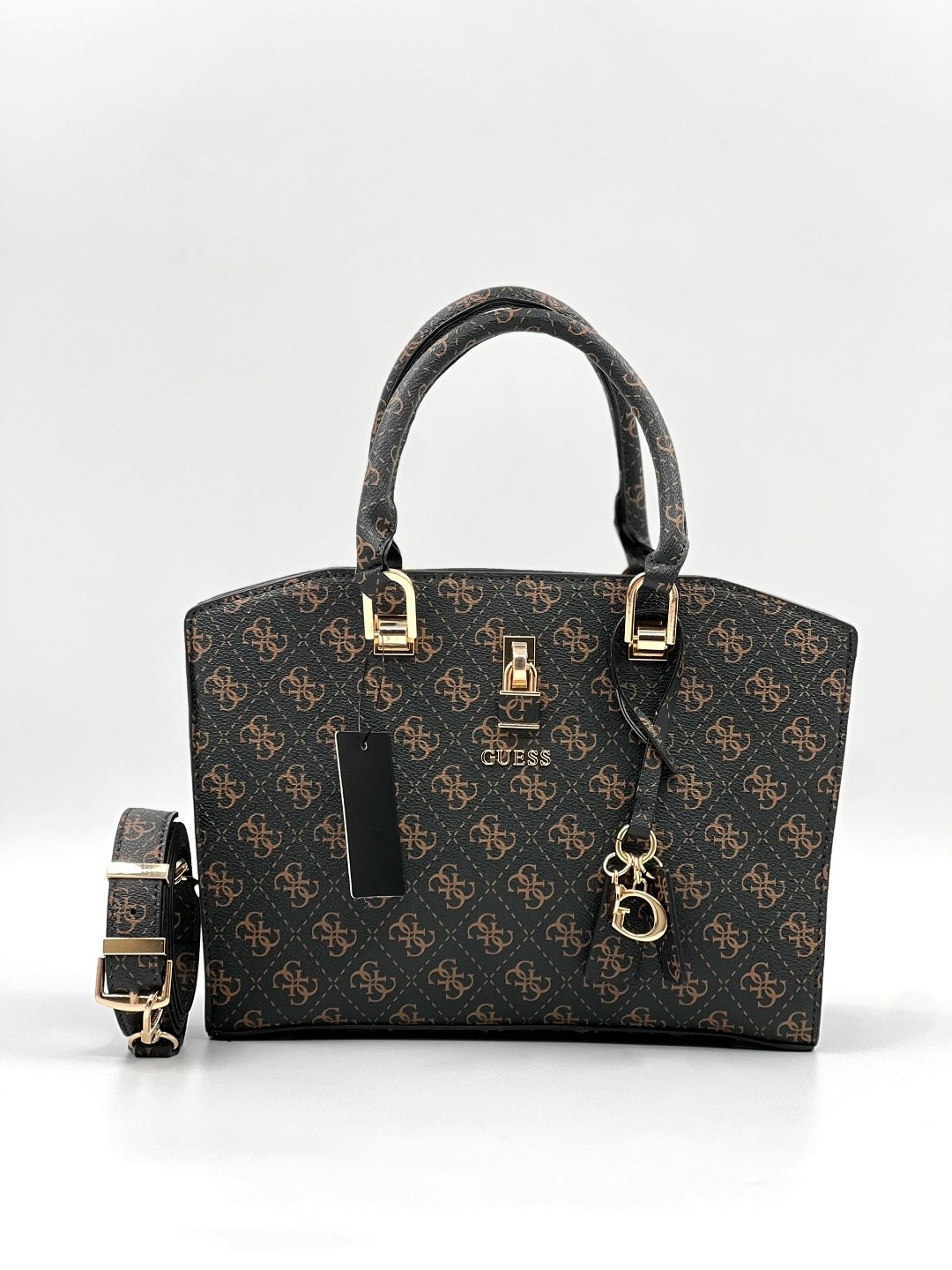 женская сумка guess,cумка guess,сумка женская guess hwpa9190060 темно-коричневая,guess сумка на плечо,сумка guess коричневый