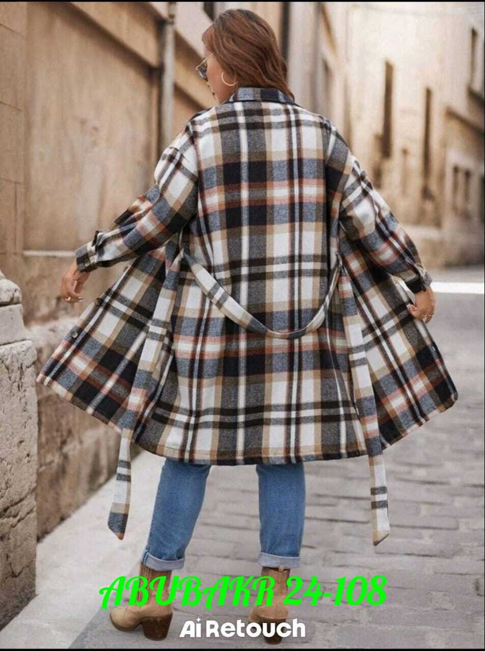 клетчатое пальто,пальто в клетку,пальто в клетку удлиненное,пальто в клетку женское,женское универсальное пальто с отложным воротником, длинное шерстяное пальто в клетку