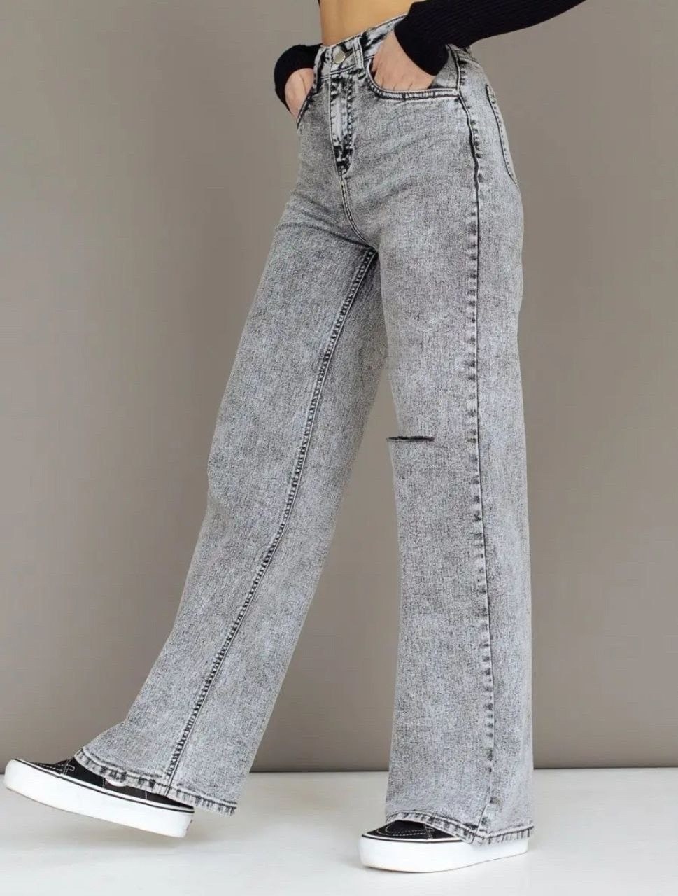 женские рваные серые джинсы палаццо,джинсы женские nk lab серые,женские джинсы,женские джинсы palazzo grey,широкие джинсы женские