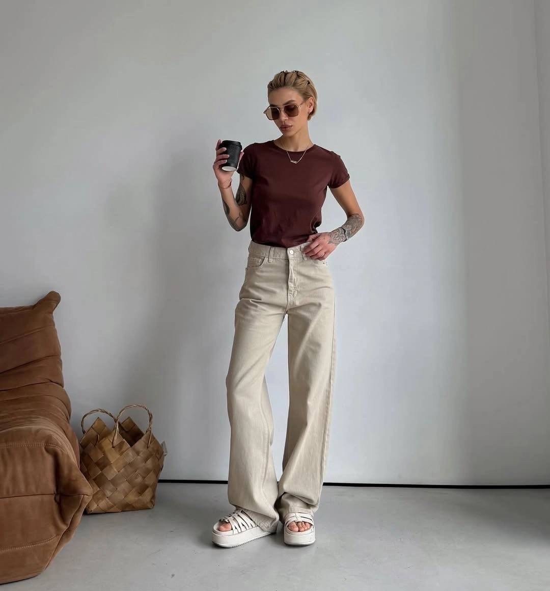 джинсы женские бежевые,джинсы бежевые,брюки джинсы,джинсы палаццо летние,модные брюки