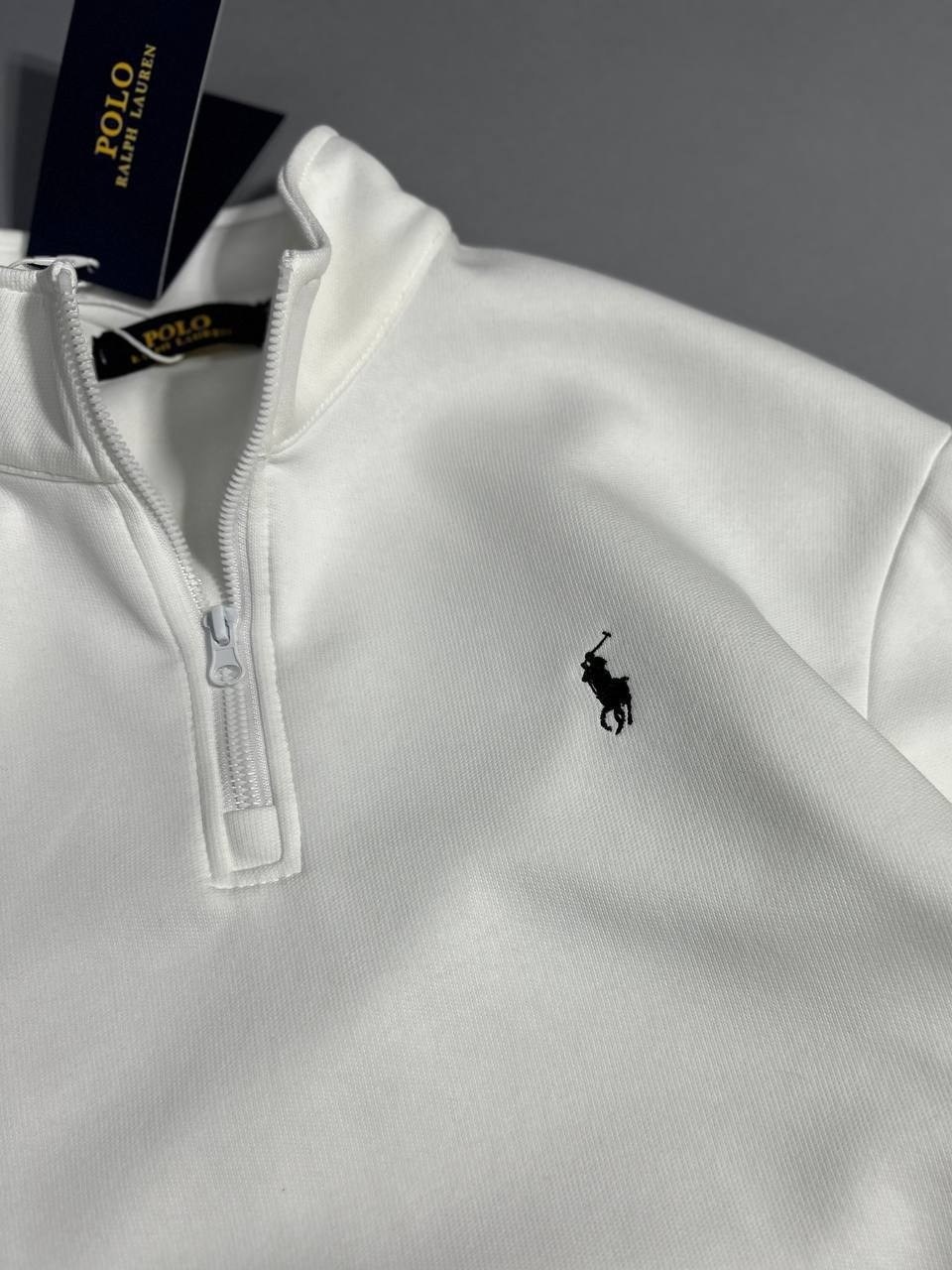 polo ralph lauren polo,polo ralph lauren white,свитер polo ralph lauren в белом цвете,свитшот полузамок polo ralph lauren белый,зип худи polo ralph lauren