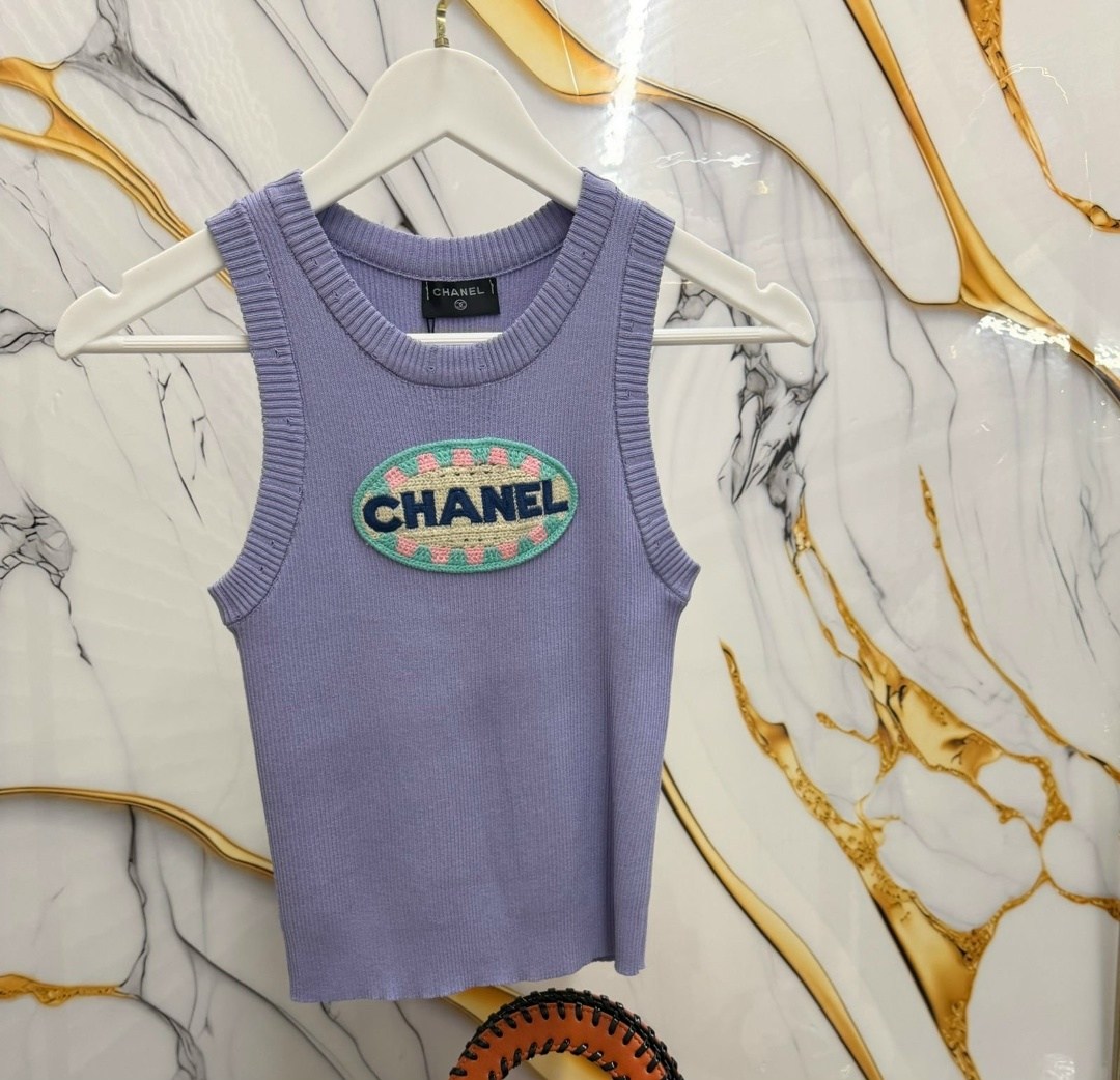 вязаная майка,вязаные жилеты,одежда chanel,женская майка,майка