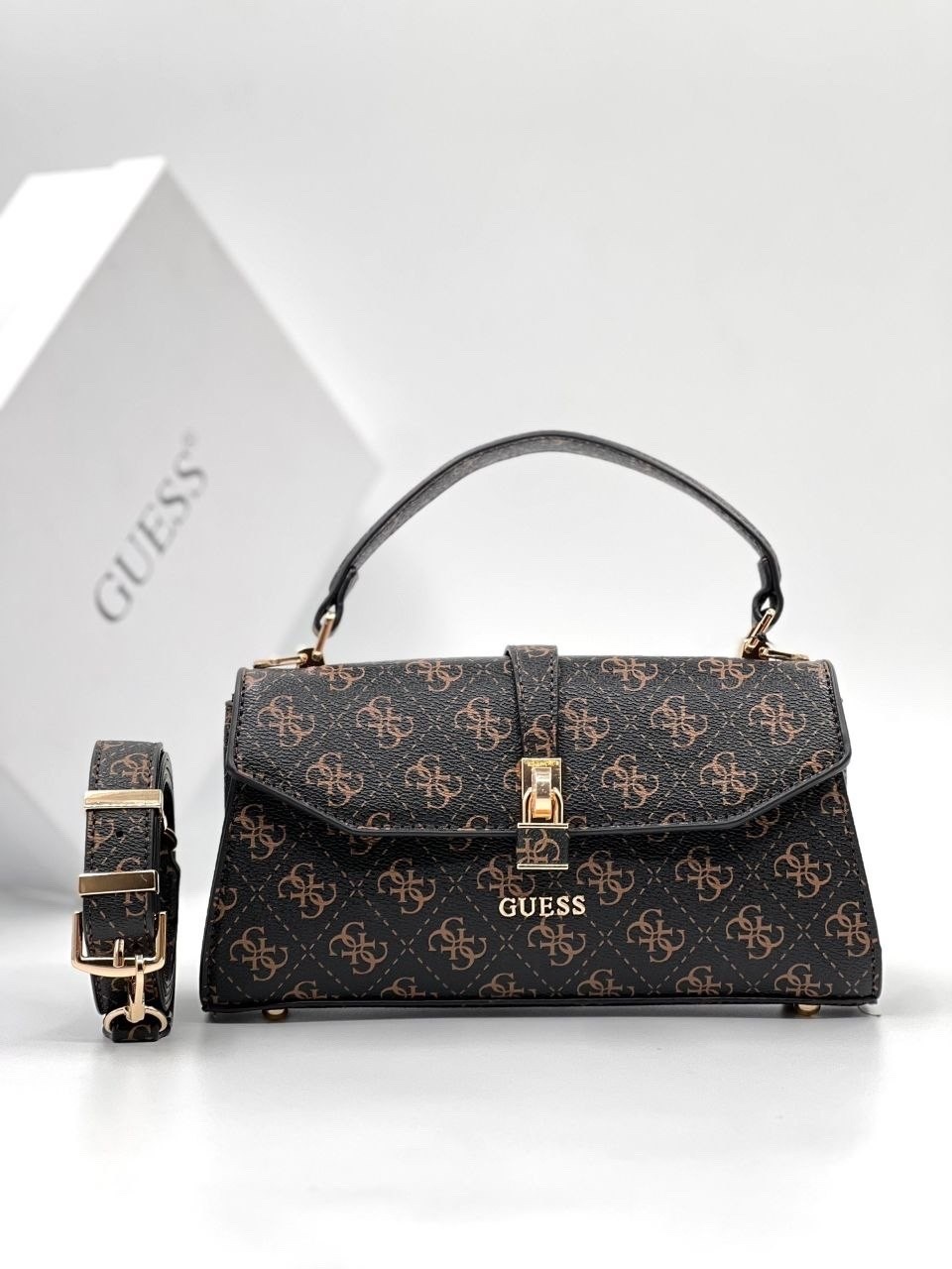 сумка женская guess,сумка guess,сумка черный guess,сумка сэтчел eco mini guess,сумочка с магнитной застежкой guess чёрный
