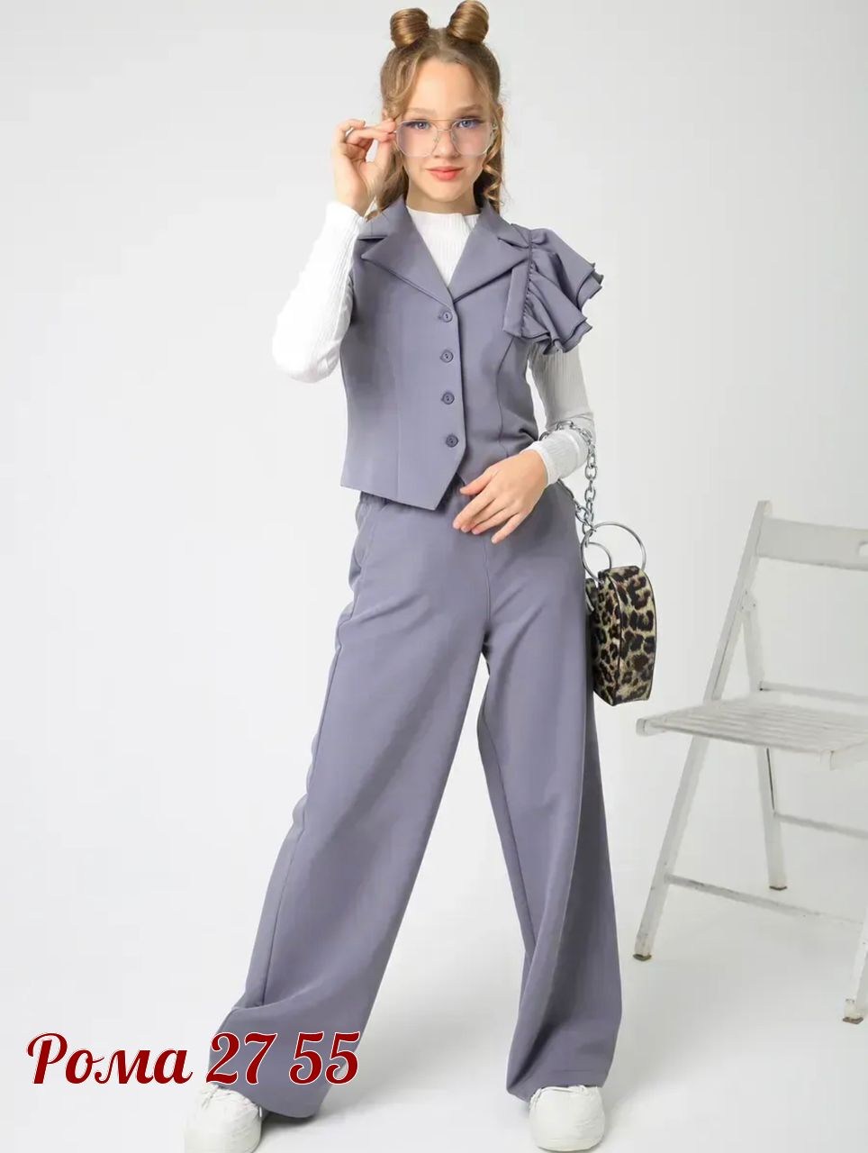 серый брючный костюм,брючный костюм женский,женский брючный костюм двойка,костюм брючный,костюм брючный с жилетом