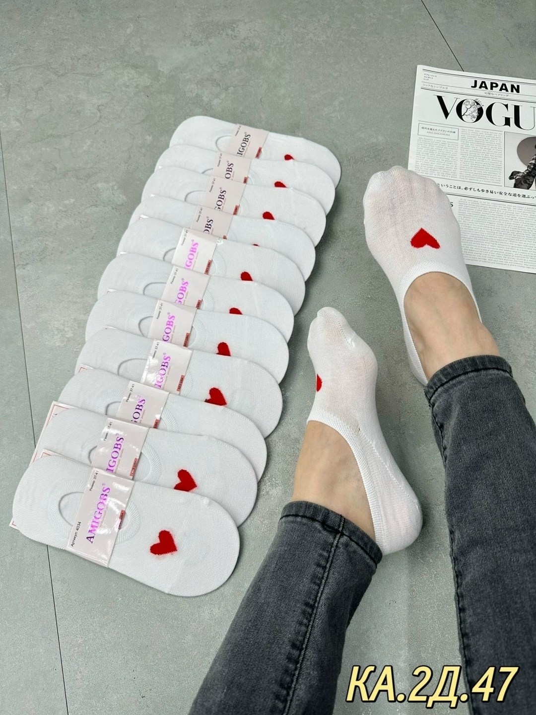 белые женские носки amigobs,носки женские,носки комплект,носки с сердечками,женские короткие носки
