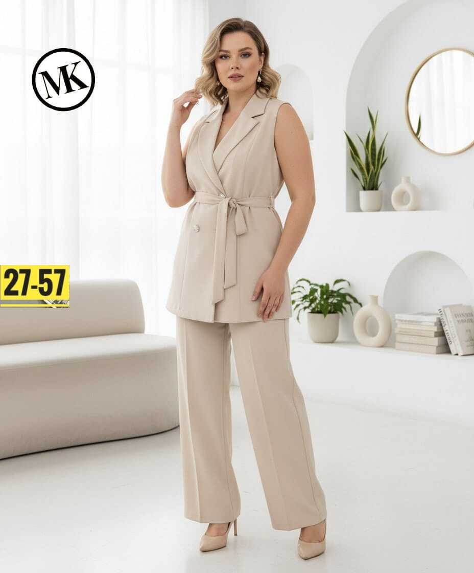 женский брючный костюм,костюм с брюками,бежевый костюм,комплект брючный,брючный костюм для полных женщин на торжество