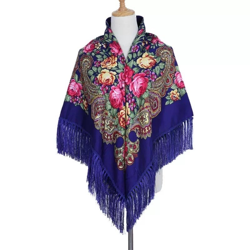 шаль с бахромой,платок украинский,платки для женщин,женский платок с бахромой принт "цветы",шаль женская