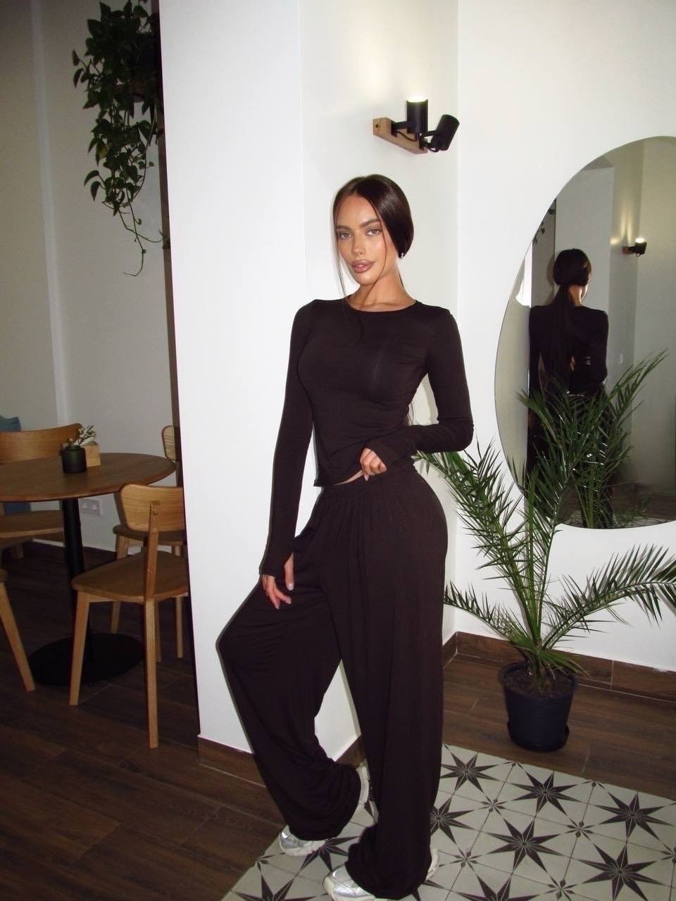 пижама с лонгсливом и штанами style pajamas,брючный костюм,пижама женская 1215 розовая s,пижама с лонгсливом и штанами style pajamas персиковый мусс,костюм с брюками палаццо