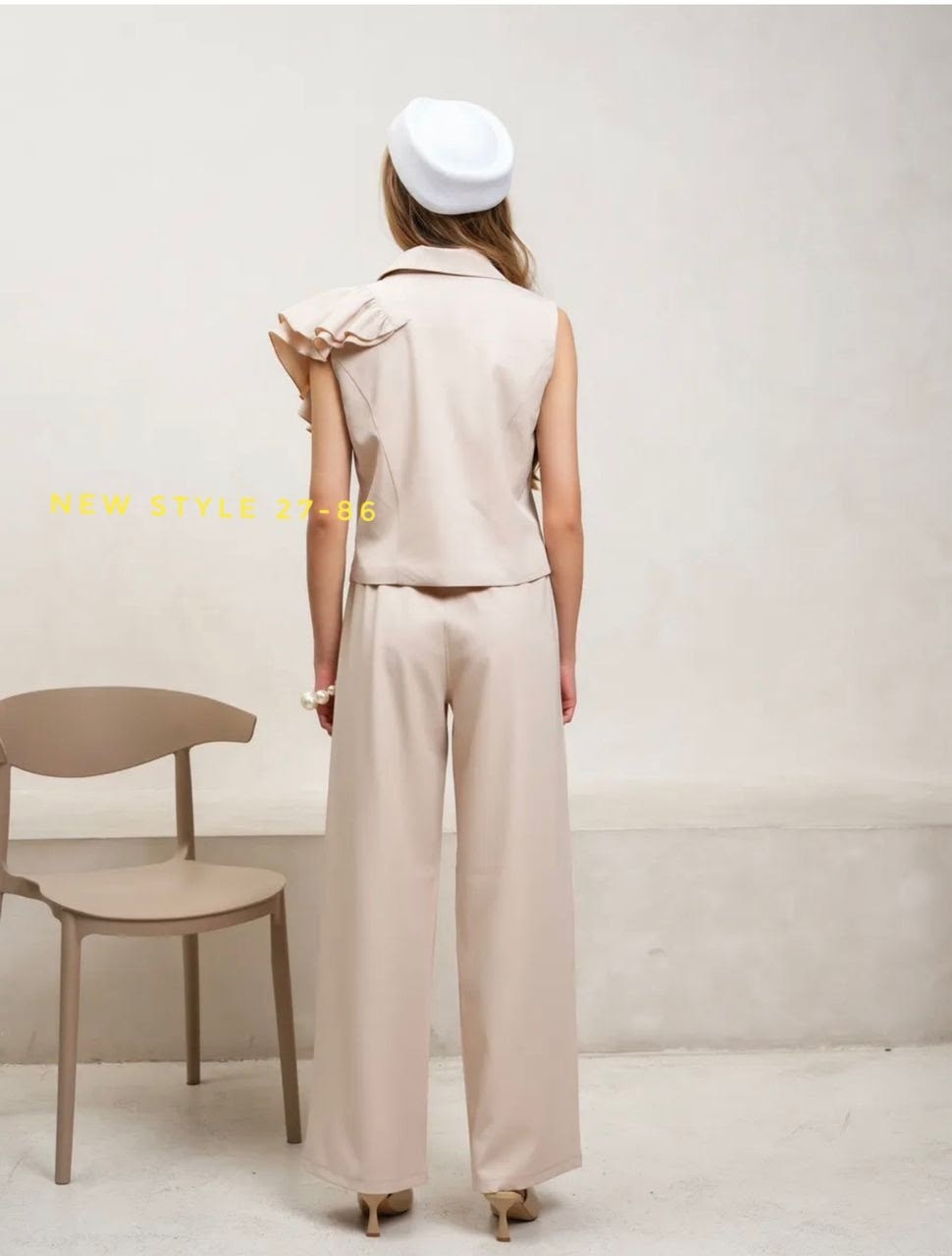 комплект брючный,костюм льняной брючный,костюм брючный деловой emberens,бежевый костюм,костюм с брюками