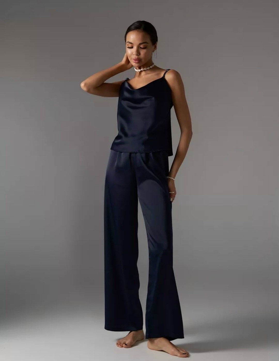 длинный халат,черный халат,пижама шелкова со штанами,пижама шелковая,элегантная пижама для женщин