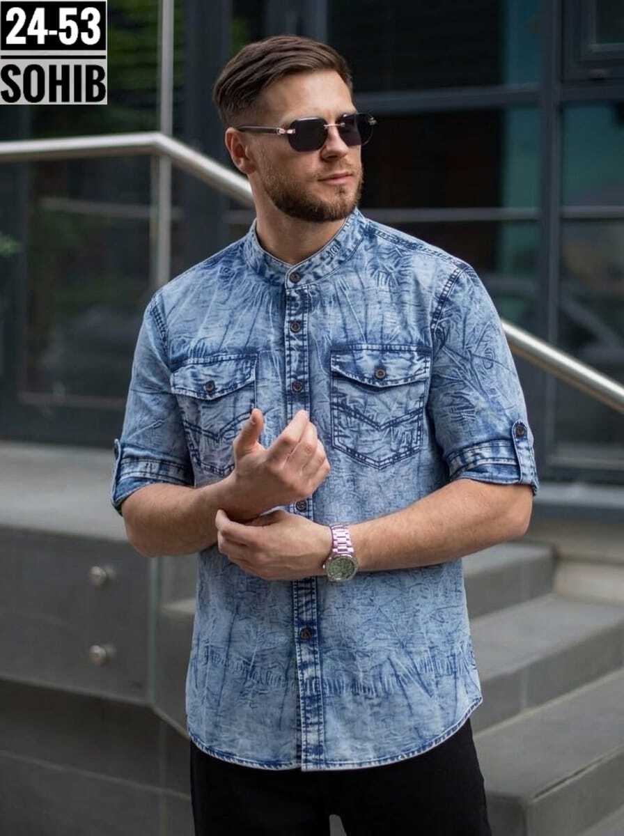 джинсовая рубашка мужская,рубашка джинсовая с длинными рукавами,мужская джинсовая рубашка с длинным рукавом,рубашка джинсовая,мужская джинсовая куртка