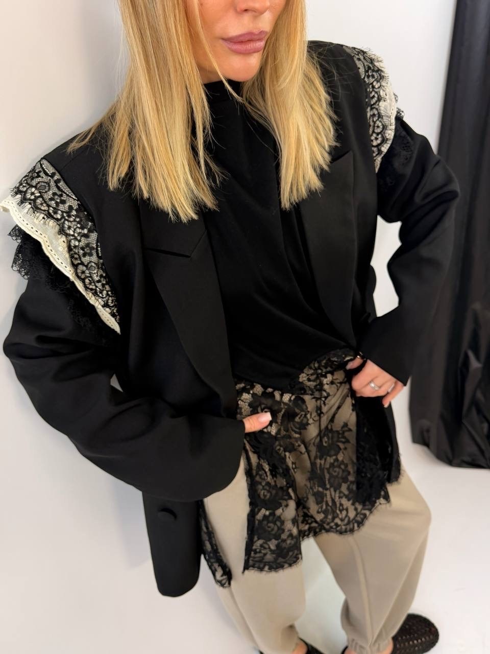 жакет с кружевом,женская кофта,,стильный свитшот