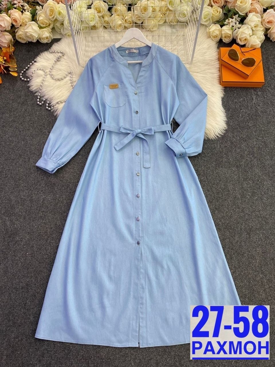 джинсовое платье,джинсовое платье женское,джинсовое платье миди,платье,джинсовое платье-рубашка длины миди