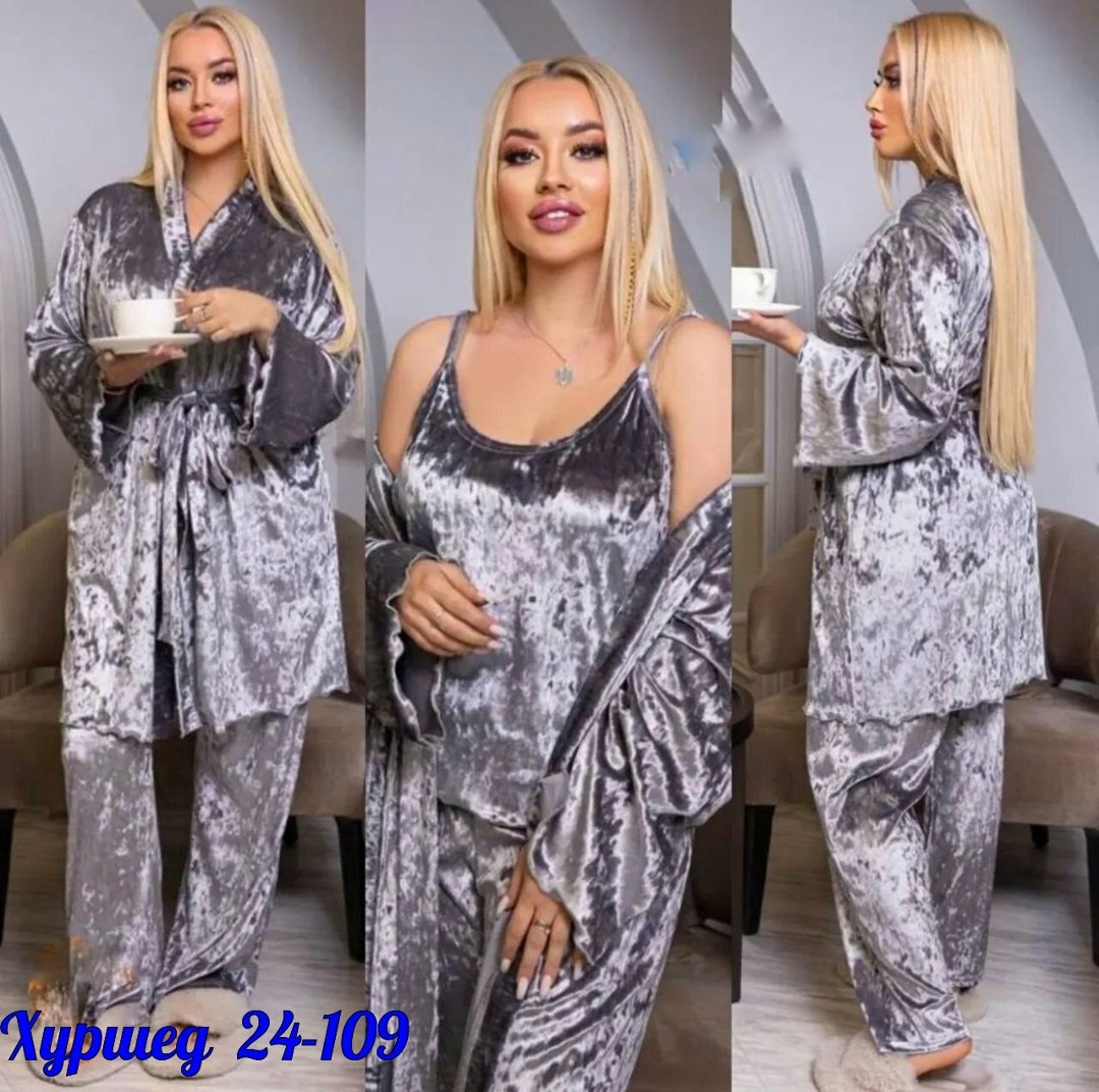 костюм пижама комплект,пижама комплект женская,пижама женская велюр,пижама тройка велюр,велюровый костюм пижама