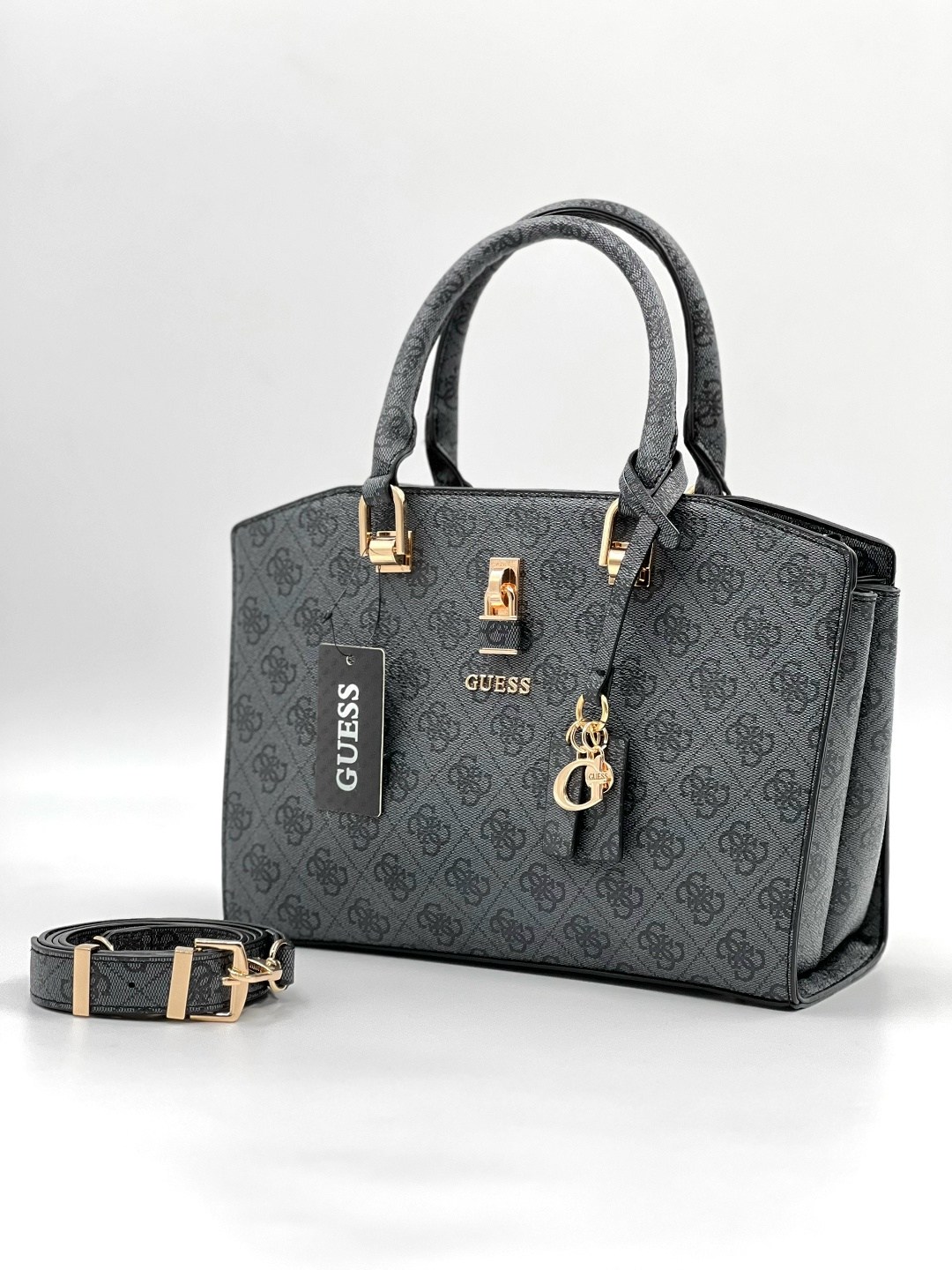 сумка женская guess,сумка guess,сумка женская guess тоут,сумка женская guess hwsb8675060 темно-серый,сумка guess оригинал