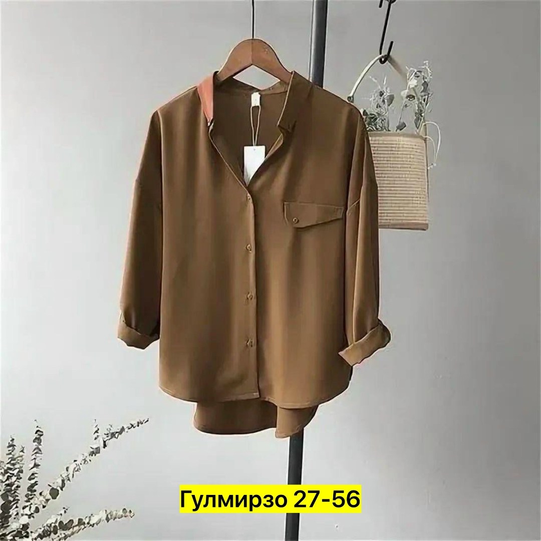 женская шифоновая блузка с длинными рукавами,блузка рубашка шифоновая,коричневая рубашка женская,женская блузка рубашка,шифоновая рубашка