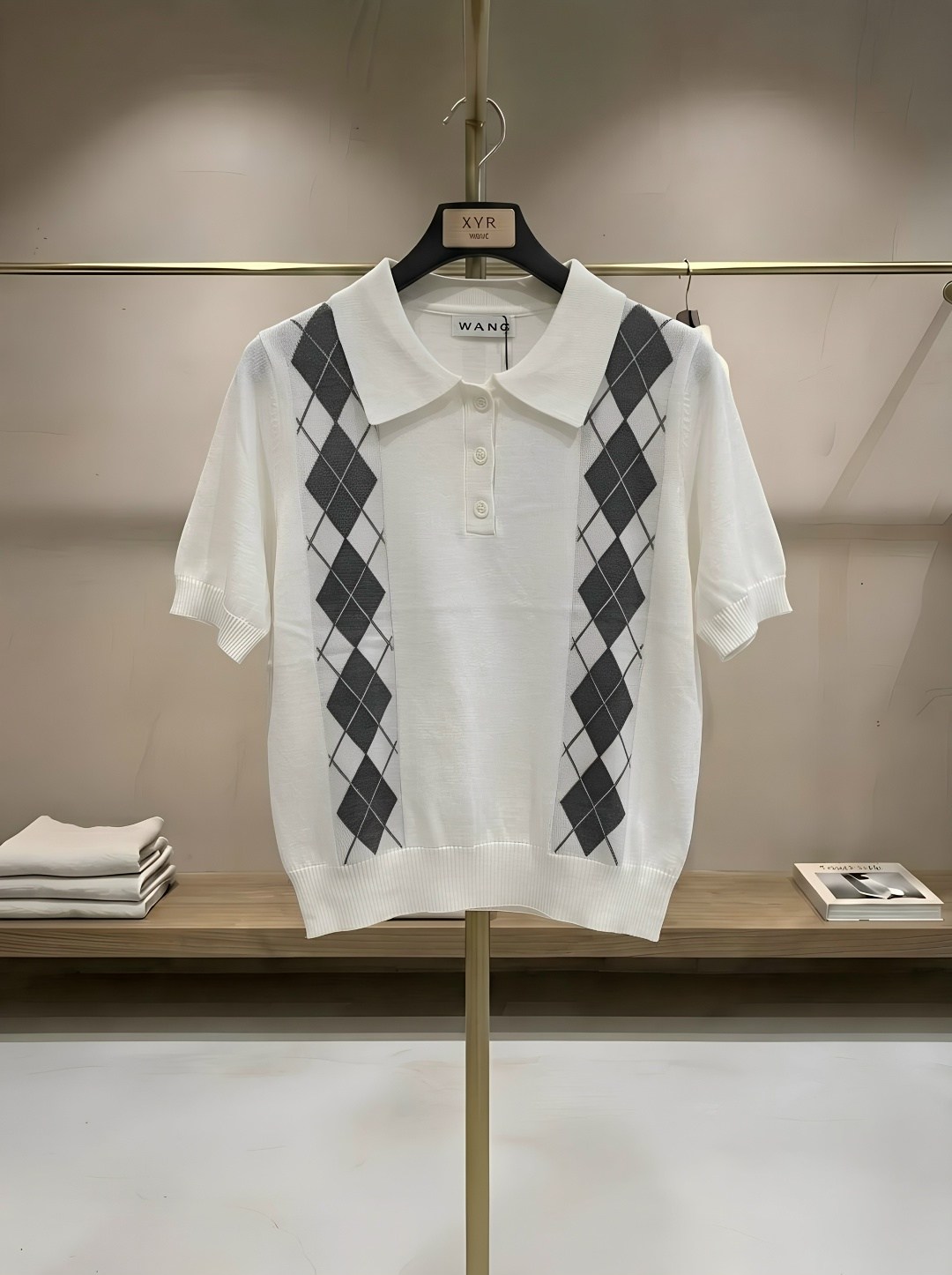 свитер поло,свитер в корейском стиле,свитер в клетку