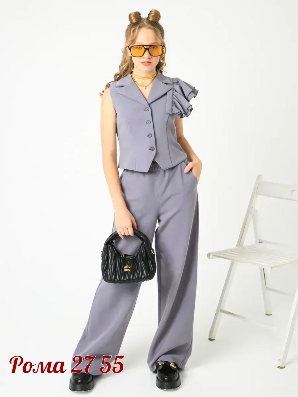 серый брючный костюм,брючный костюм женский,женский брючный костюм двойка,костюм брючный,костюм брючный с жилетом