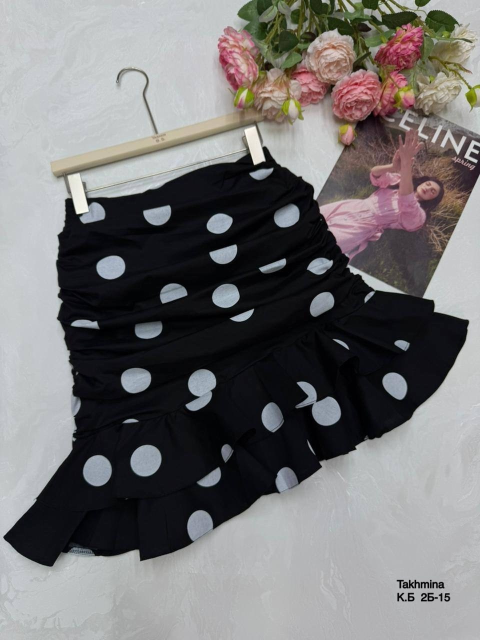 юбка с оборками,юбка стильная,юбка с принтом,юбки модели,юбка в горошек