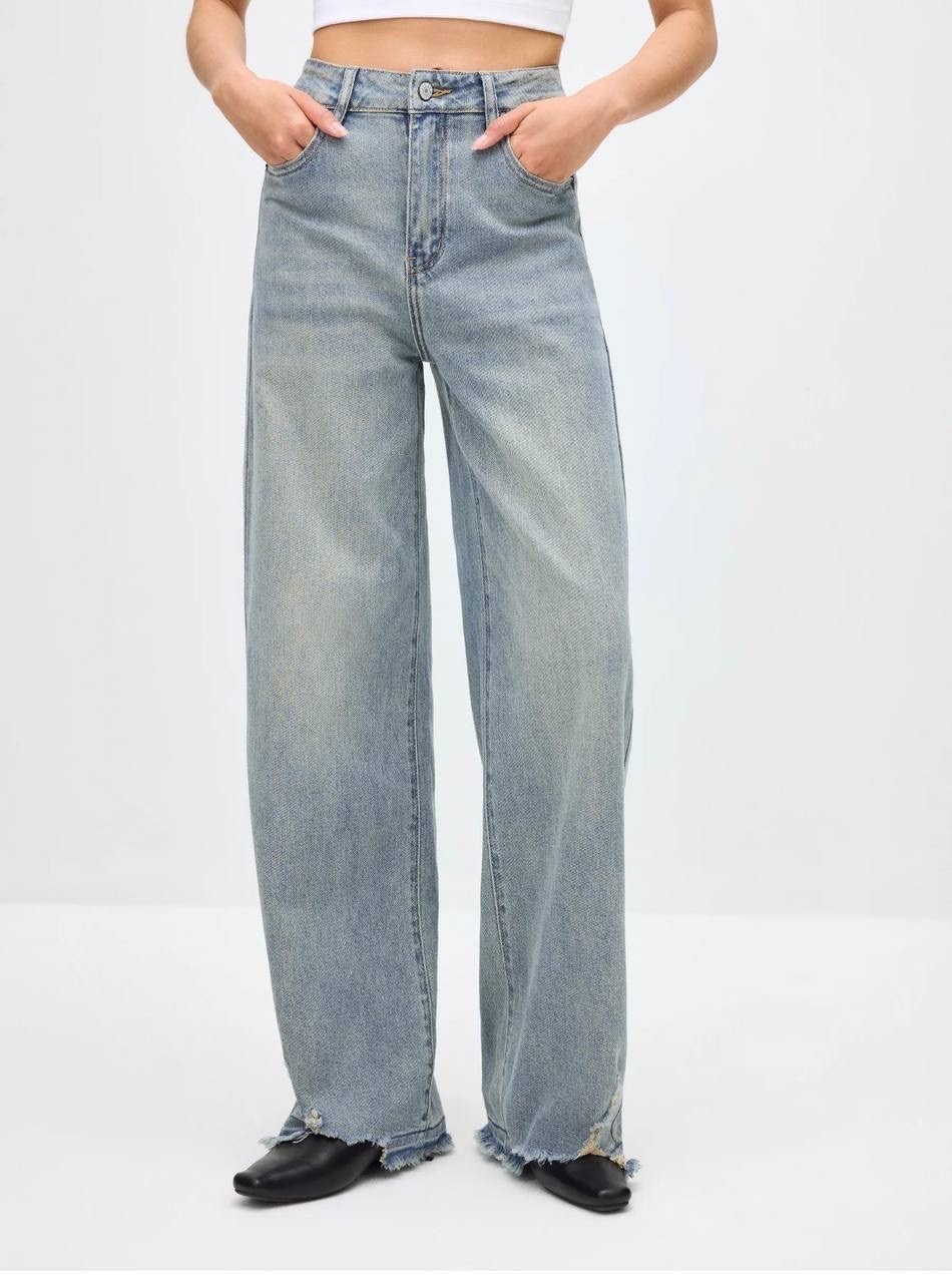широкие джинсы,джинсы повседневные,прямые джинсы mari с завышенной талией ag jeans синий,женские джинсы,джинсы женские широкие