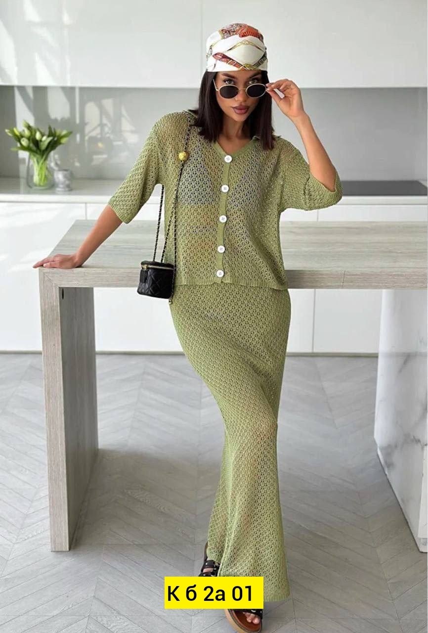 женский костюм трикотажный двойка,костюм ажурной вязки,вязаный костюм с юбкой,костюм женский с юбкой,вязаный костюм