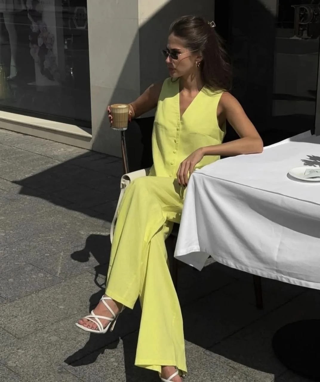 женский костюм,стильные женские костюмы,,костюм летний льняной с жилетом и брюками trendyclo,брючный костюм