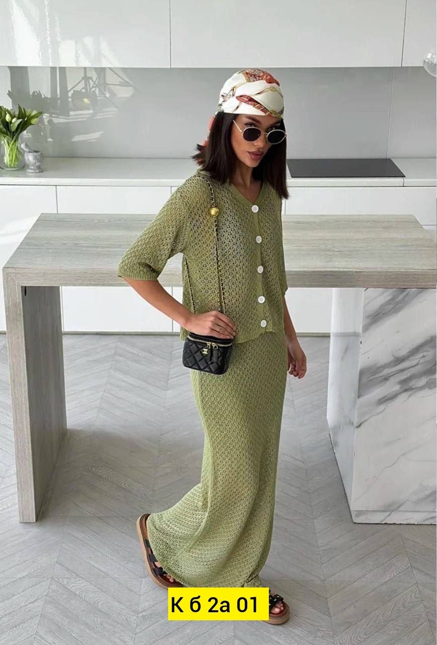 женский костюм трикотажный двойка,костюм ажурной вязки,вязаный костюм с юбкой,костюм женский с юбкой,вязаный костюм