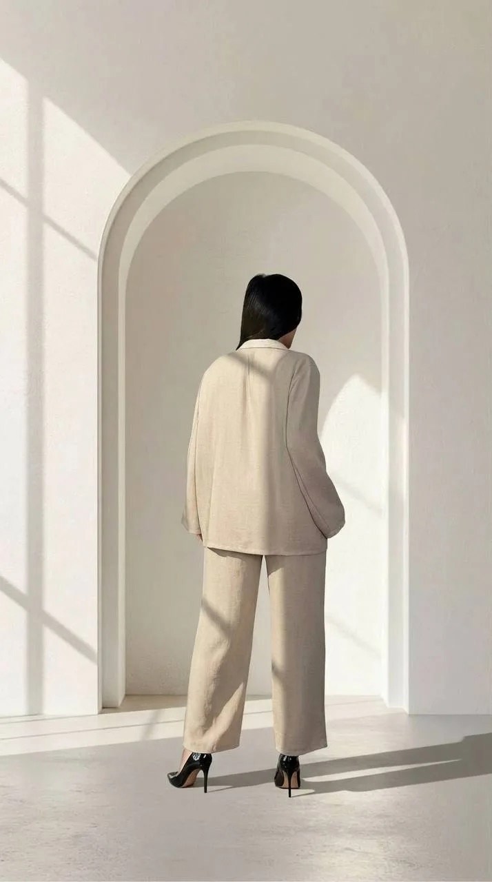 брючный костюм,костюм брючный бежевый,торжественный светло бежевый брючный костюм,костюм лен женский брючный,классический брючный костюм