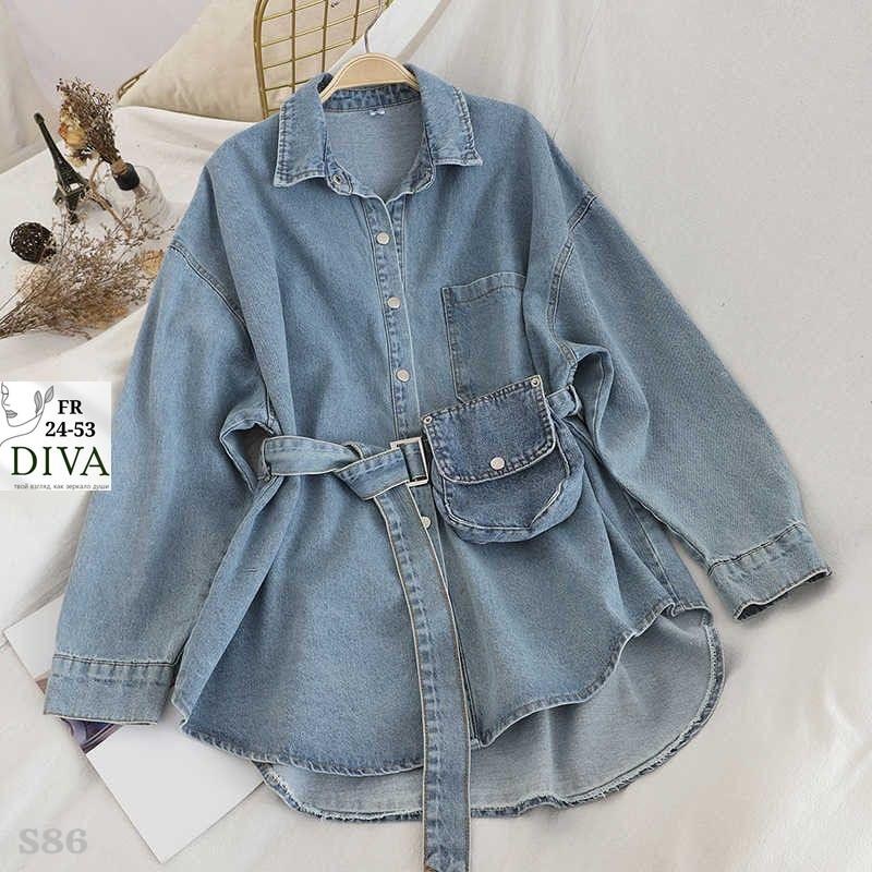 женская джинсовая рубашка,блузка джинсовая,джинсовое пальто,женская джинсовая куртка в корейском стиле korobov длинная винтажная с поясом,женская джинсовая куртка с поясом