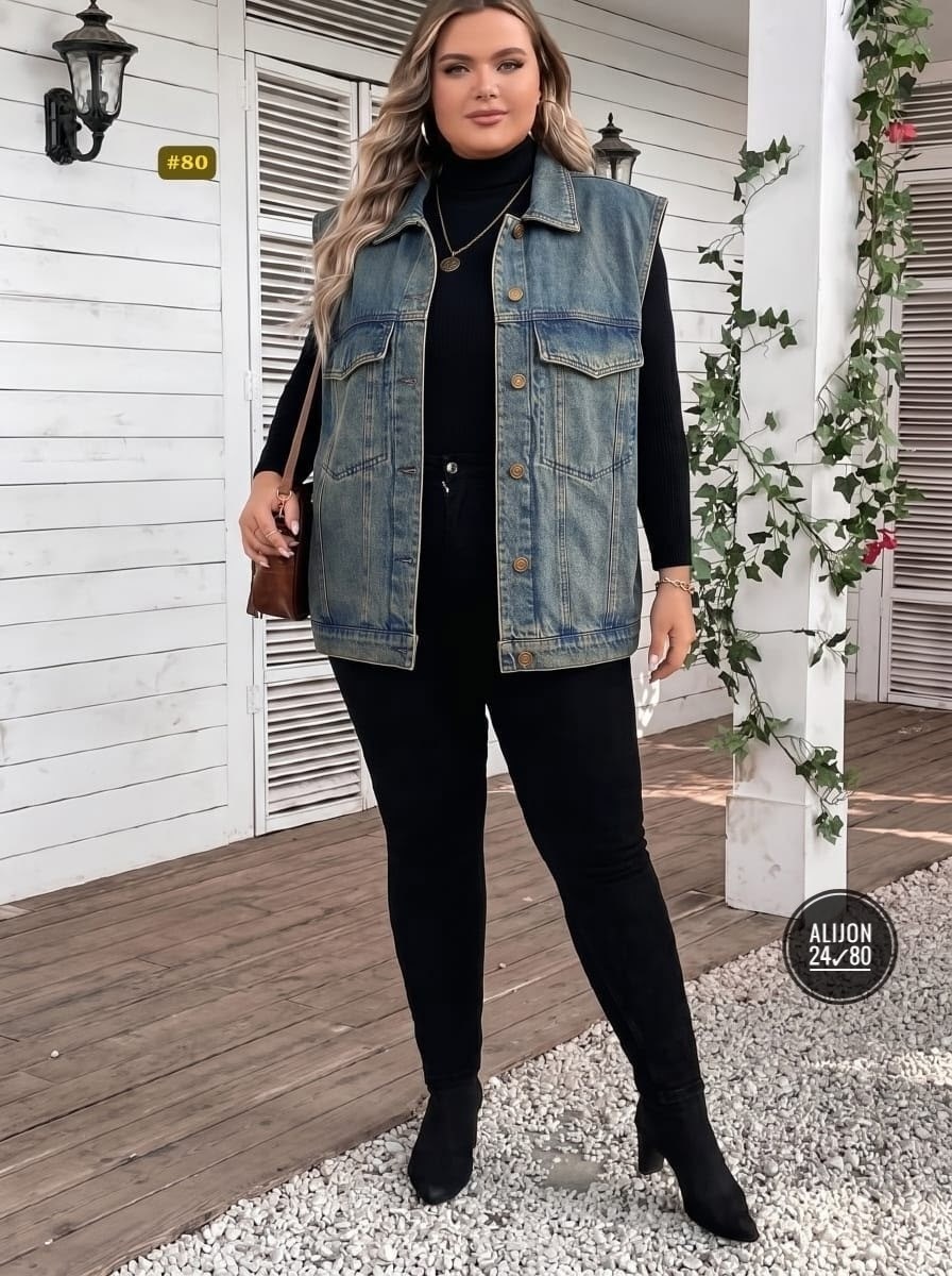 женский джинсовый жилет большого размера,джинсовый жилет,джинсовый жилет женский,жилет для полных,жилетка джинсовая