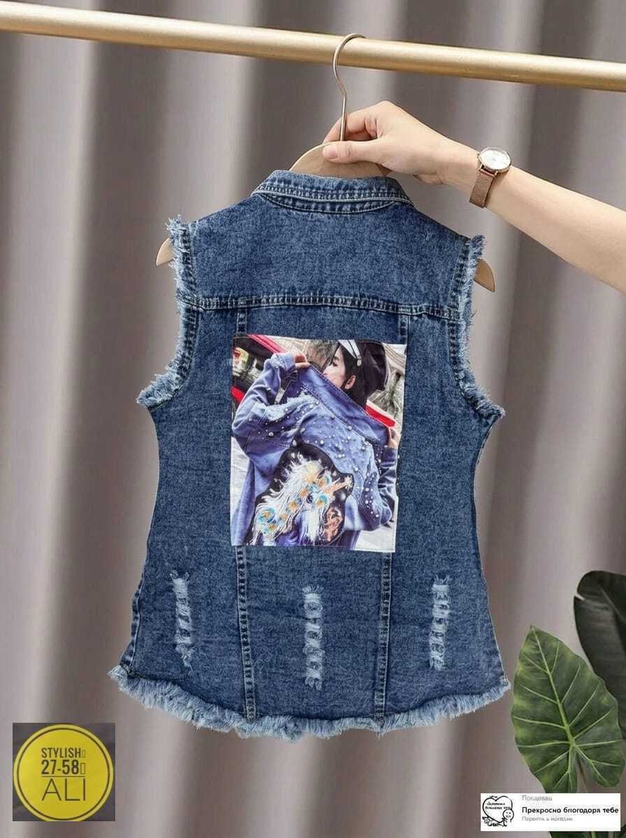 джинсовый жилет,женский джинсовый жилет,джинсовые жилетки,повседневный джинсовый жилет,жилет джинсовый монтана 12055