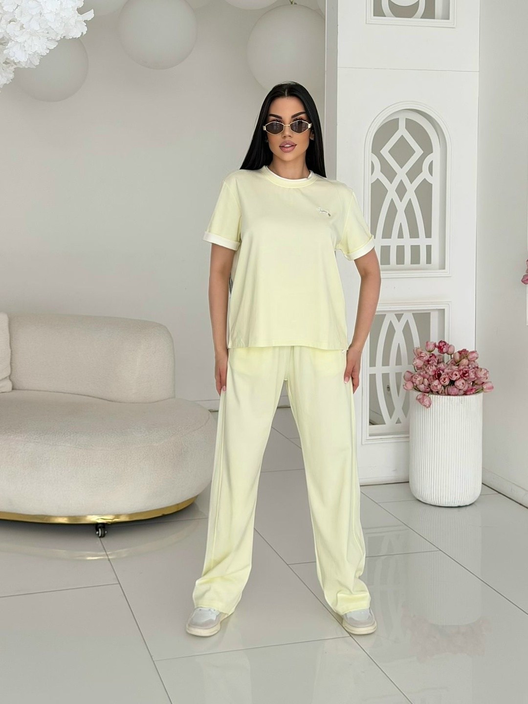 лимонный костюм женский,костюм с брюками,спортивные костюмы женские,трикотажные костюмы,женские костюмы