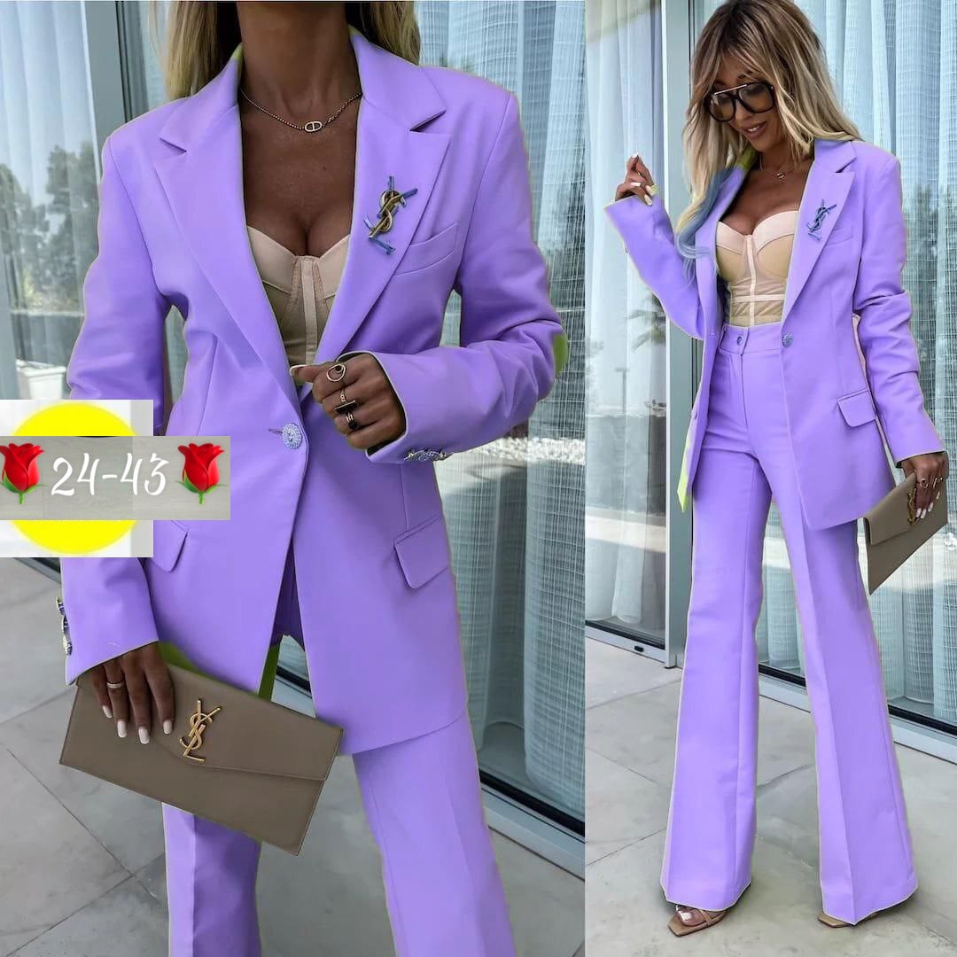брючный костюм,женский брючный костюм,брючный костюм лавандового цвета,брючный костюм женский лавандовый,фиолетовый костюм
