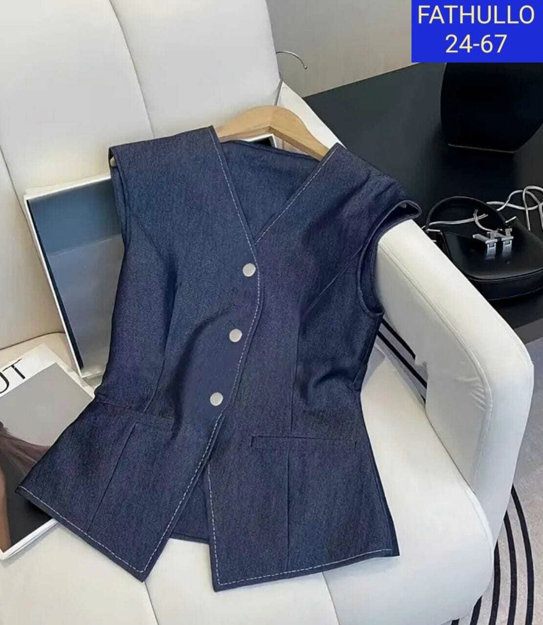 джинсовый костюм брючный палаццо с жилетом vera nova,джинсовые костюмы женские,женские жилеты,костюм,брюки комплект