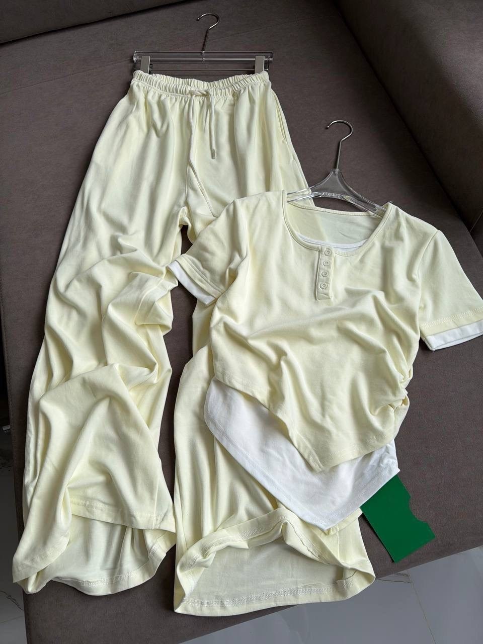 трикотажные костюмы,костюм повседневный,костюм стильный,костюм однотонный,костюм с брюками палаццо женский