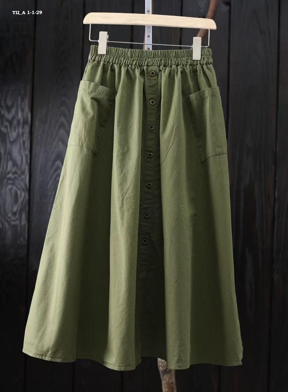 юбка средней длины,юбка летняя,женская юбка с карманами,юбка с карманами,юбка из хлопка