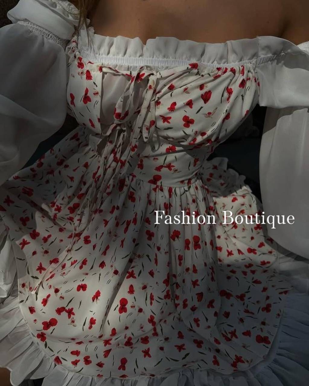 платье летнее,платье женской летнее,платье с открытыми плечам,платье с пышными рукавами,платье модное