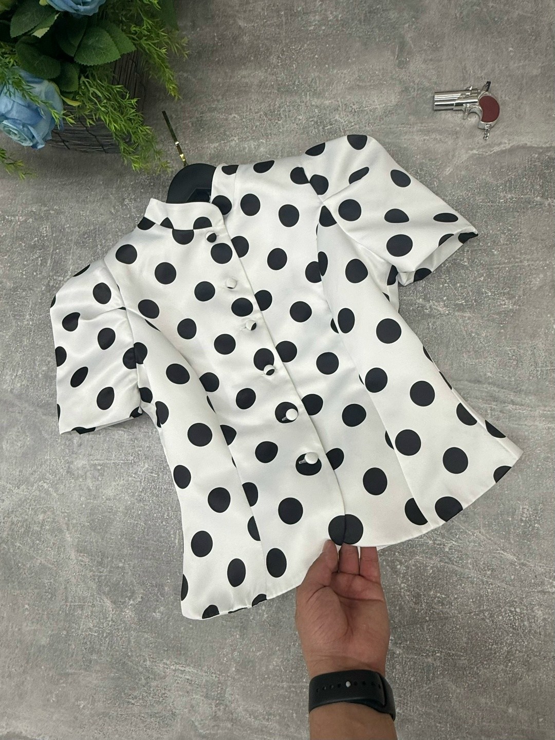 женская блузка,блузка стильная,модная блузка,женская блузка в горошек воротник,белая женская блузка