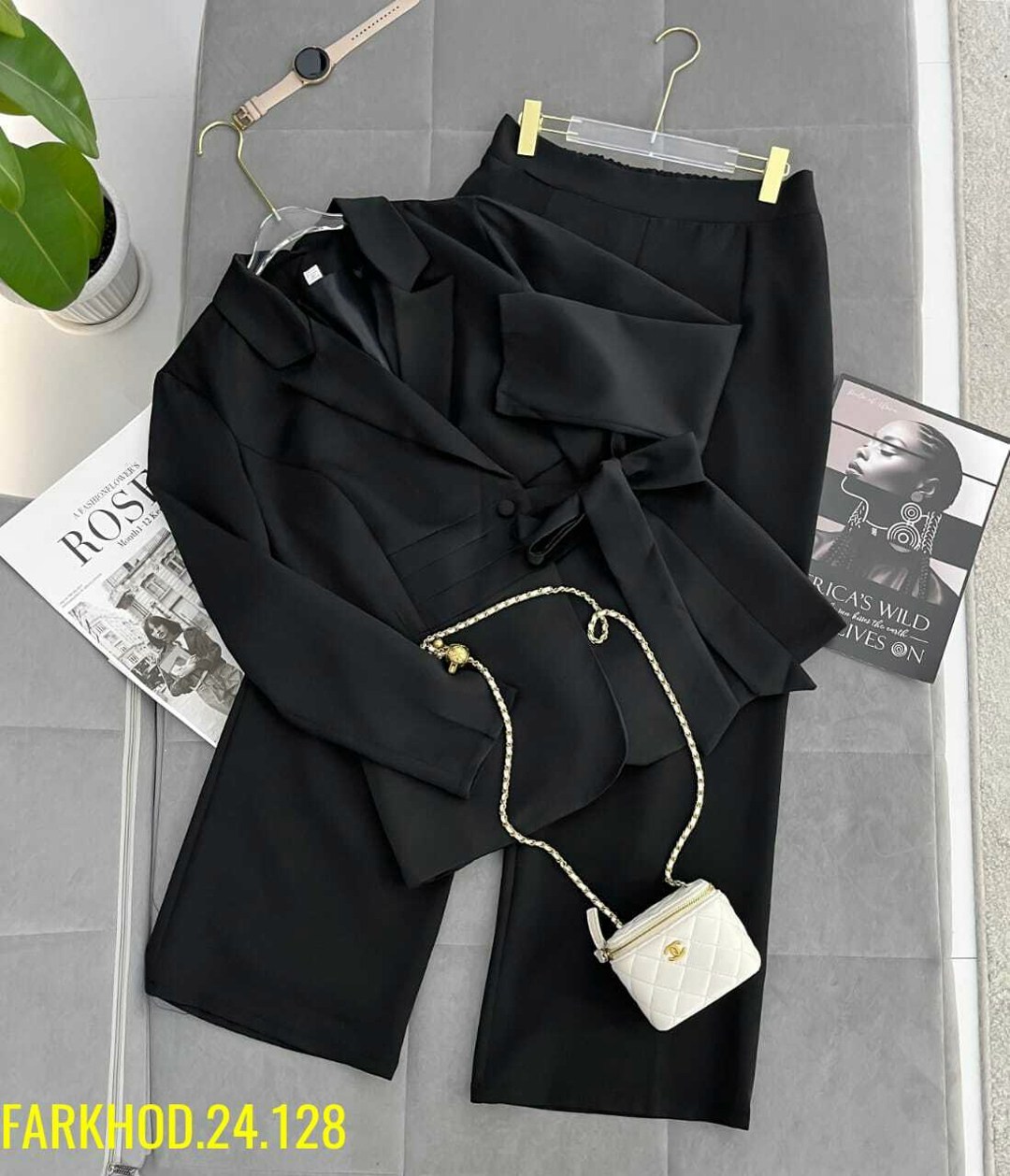 классический костюм,брючный костюм,женский комплект из 2 предметов: блейзер и брюки с поясом и расклешенные брюки,модные женские костюмы,брючный костюм женский