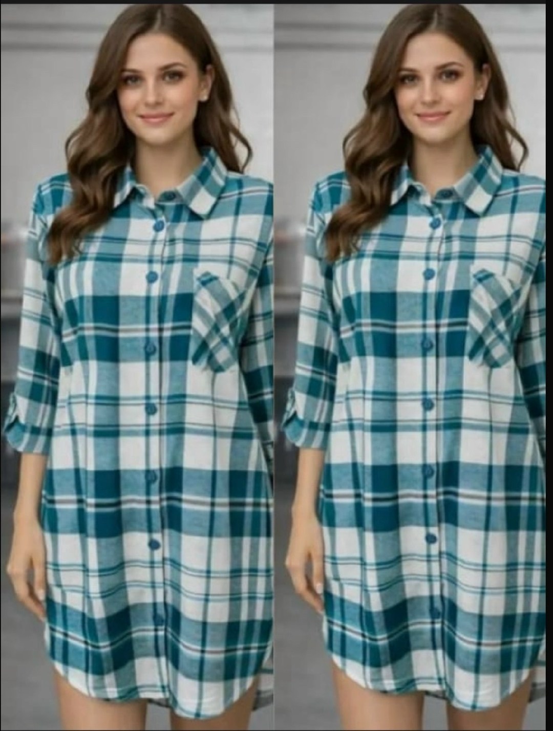 женский халат-халат 21532 - синяя клетка (нл) от компании авиктори,халат 21532 (синяя клетка),халат рубашка,халат женский,халат 21532 натали синяя клетка