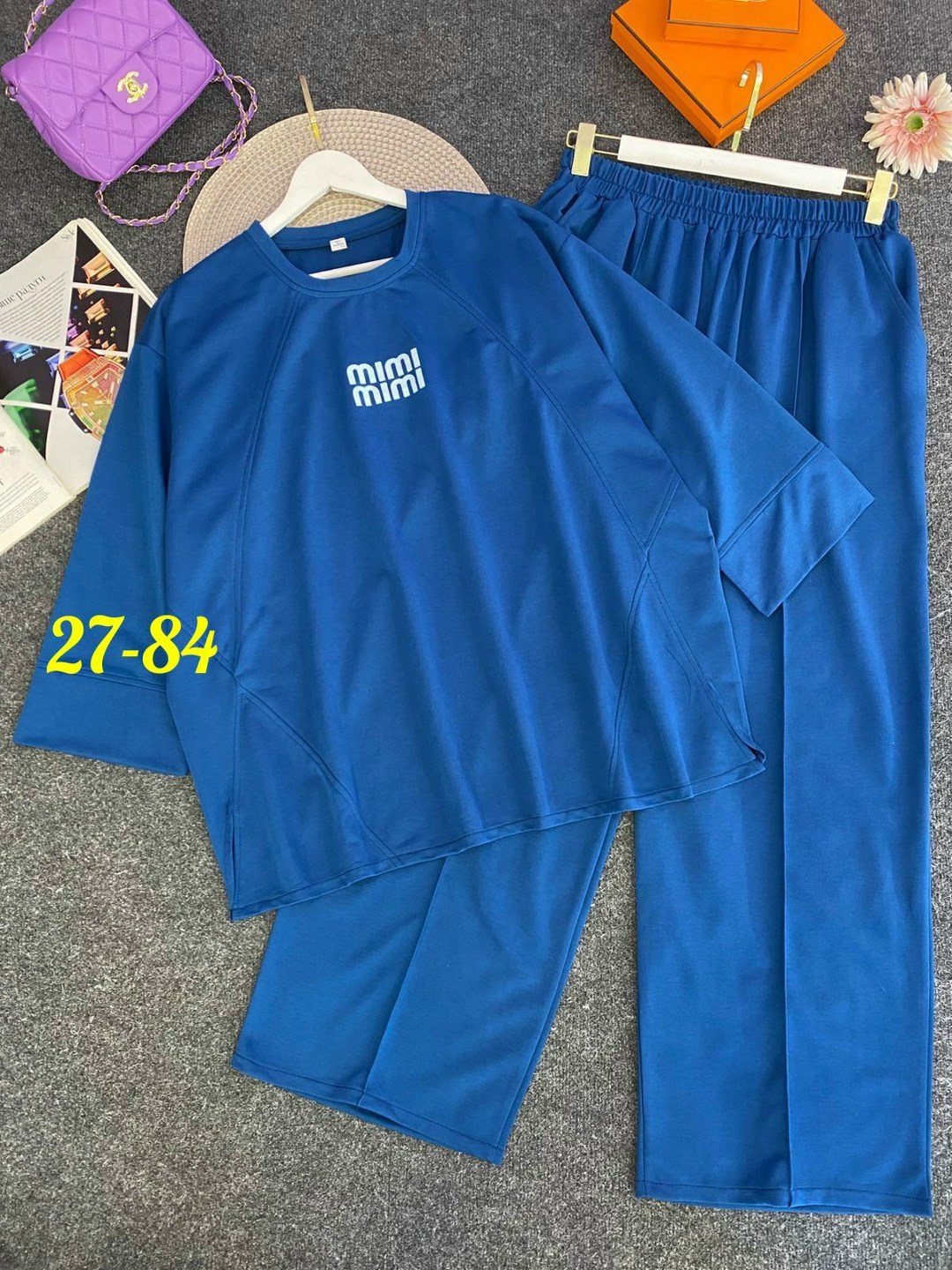 костюм женский,повседневный костюм,спортивные костюмы женские,женский костюм двойка футболка/штаны nobilitas голубой (l размер),костюм синий